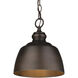 Holmes 1 Light 9 inch Rubbed Bronze Mini Pendant Ceiling Light